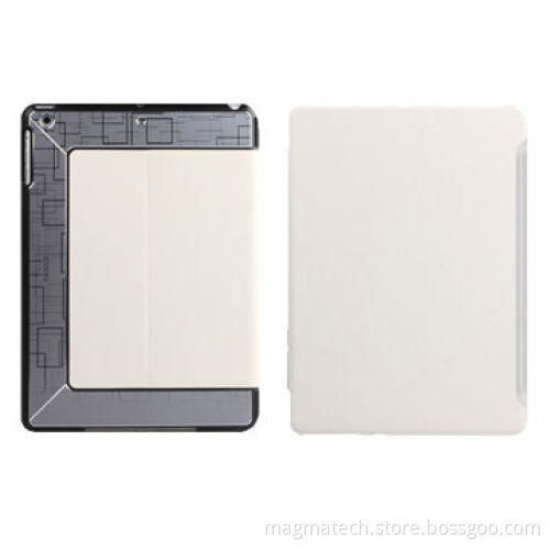 Flame Series Folio Case for iPad Air, Leather + Metal + PC, Unique T-stand, Pearl White